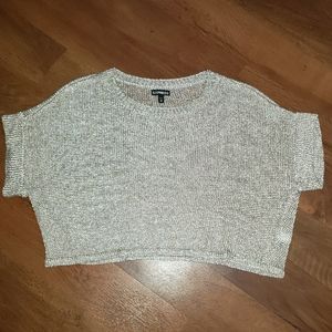 Express Gold Knit Dolman Sleeve Crop Top Sweater